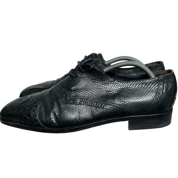 David Eden Genuine Crocodile Lizard Skin Oxford Mens 11 Shoes VERO CUDIO ITALY main image 7